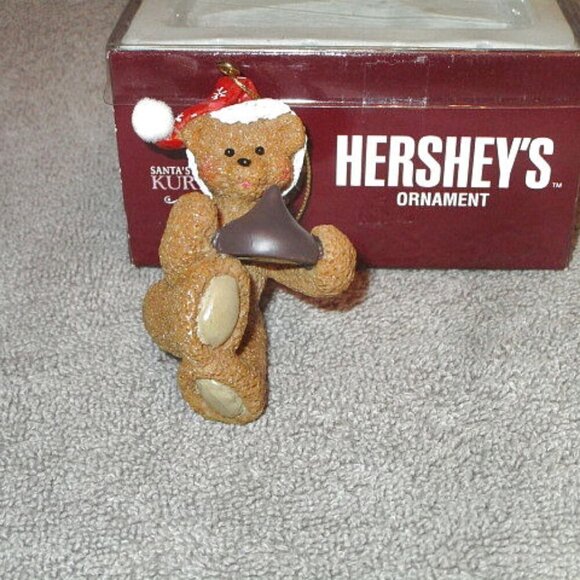 Vtg Hershey’s Chocolate Kiss Bear Christmas Ornament Santa World  Kurt Adler NEW - Picture 1 of 9